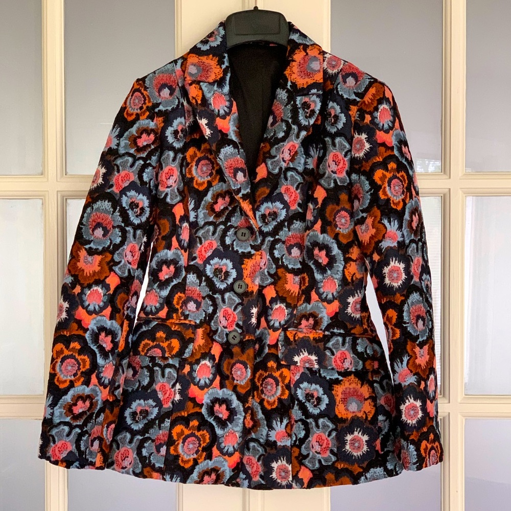 Theory Equestrian blazer in floral jacquard
